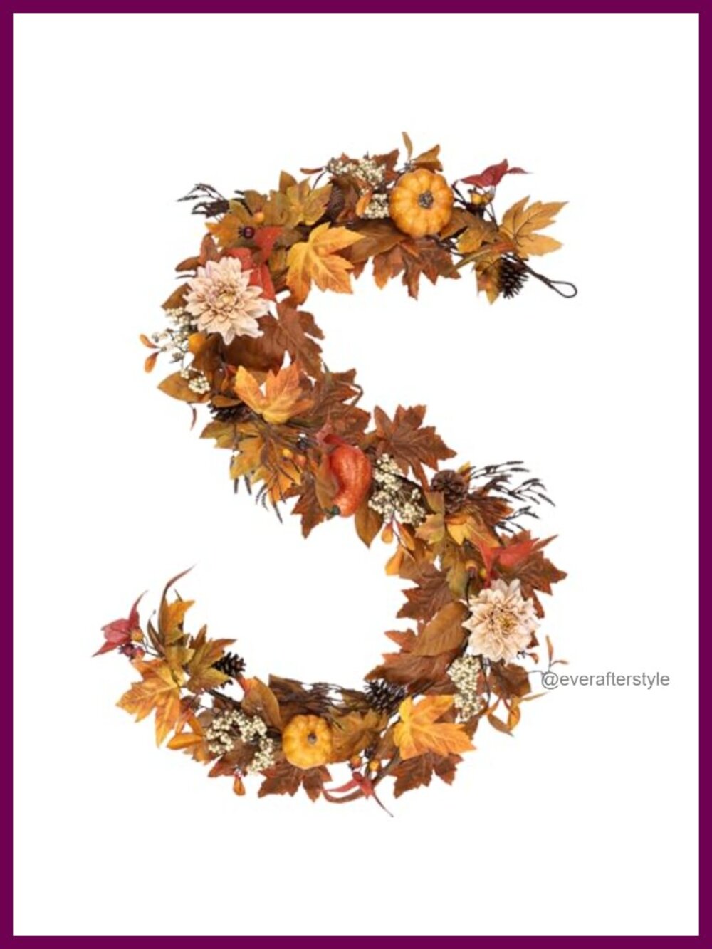 6 Ft Fall Garland with Pumpkins Berries Pine Cones Artificial Maples Leaf